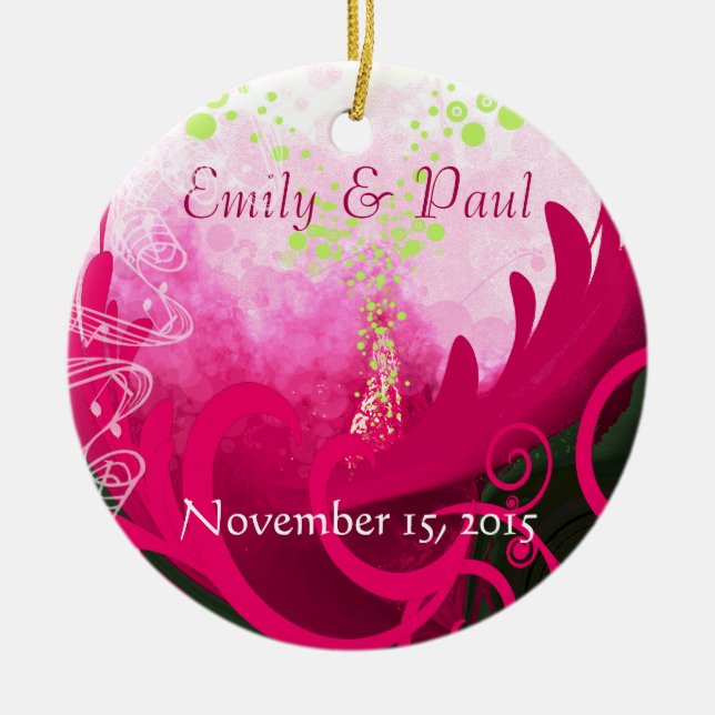 Fuchsia Calla Lily Christmas Ornament (Front)