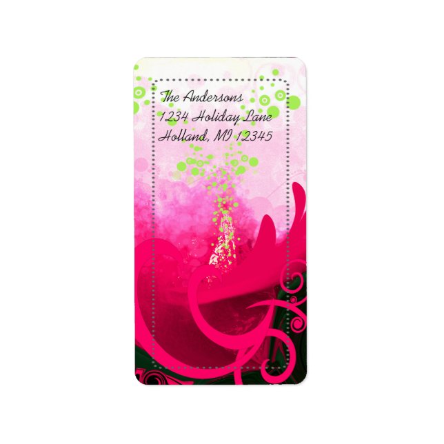Fuchsia Calla Lily Return Address Labels (Front)