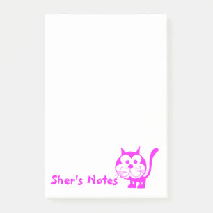 Fuchsia Cat Post-It Notes
