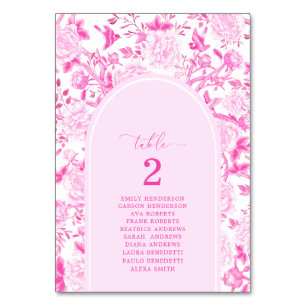 Fuchsia Chinoiserie Menu & Table Number