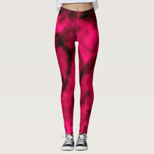 Fuchsia Clouds Abstract Leggings