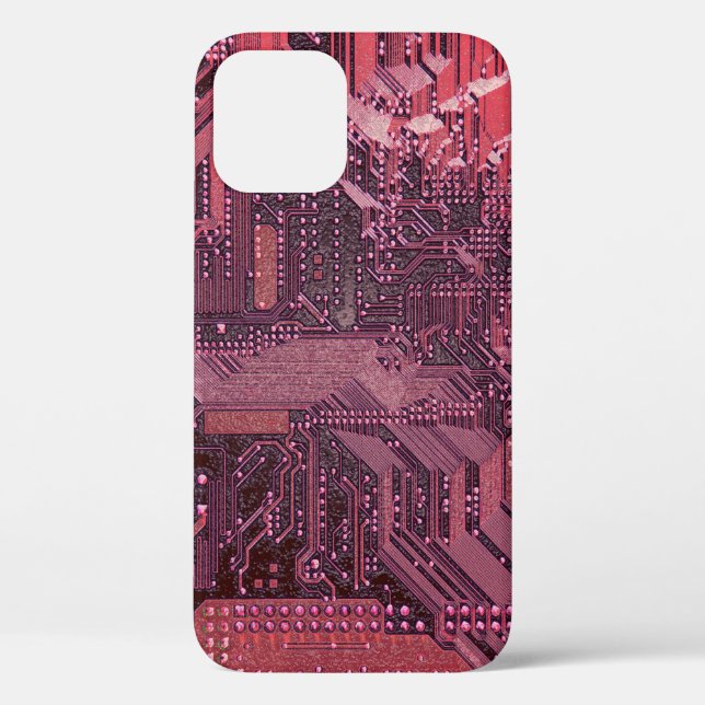 Fuchsia Cyber Circuit Board Tech Art Electronics Case-Mate iPhone Case (Back)