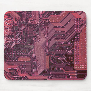 Fuchsia Cyber Circuit Board Tech Electronics Mouse Mat