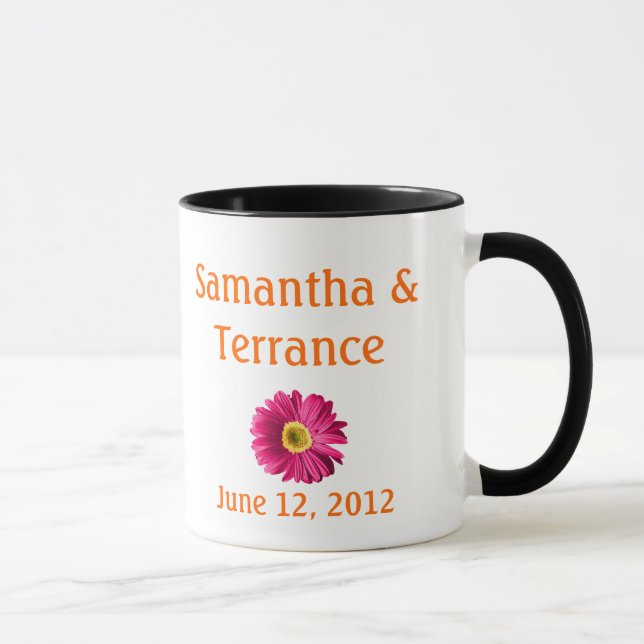 Fuchsia Daisy Flower Customisable Mug (Right)