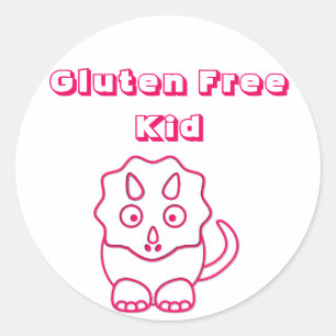 Fuchsia Dino Gluten Free Kid Sticker