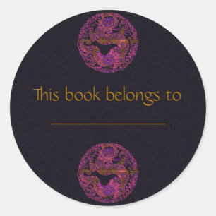 Fuchsia Dragon Medallion Classic Round Sticker