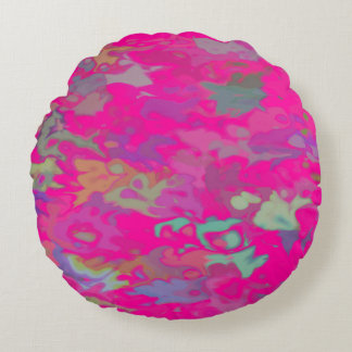 Fuchsia Dreams - Round Pillow