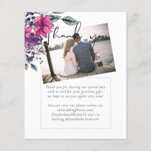 Fuchsia Dreams THANK YOU PHOTO Wedding