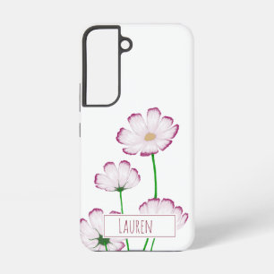 Fuchsia Edged Pink Cosmos with Boxed Name Uncommon Samsung Galaxy Case