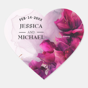 💗 Fuchsia Enchantment: Watercolor  Heart Sticker