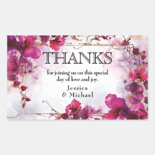 💗 Fuchsia Enchantment: Watercolor Rectangular Sticker