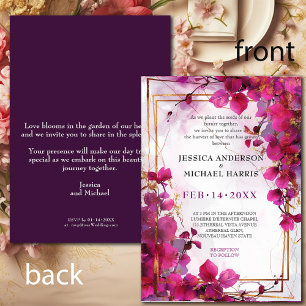 Fuchsia Enchantment: Watercolor Wedding Invitation