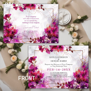 Fuchsia Enchantment: Watercolor Wedding Invitation