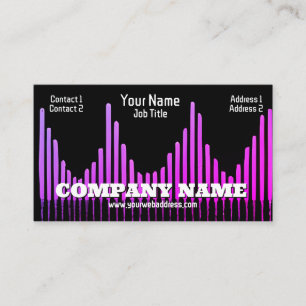Fuchsia Equalizer Bars Waves Audio Sound DJ Business Card