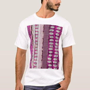 Fuchsia Ethnic Border Abstract T-Shirt