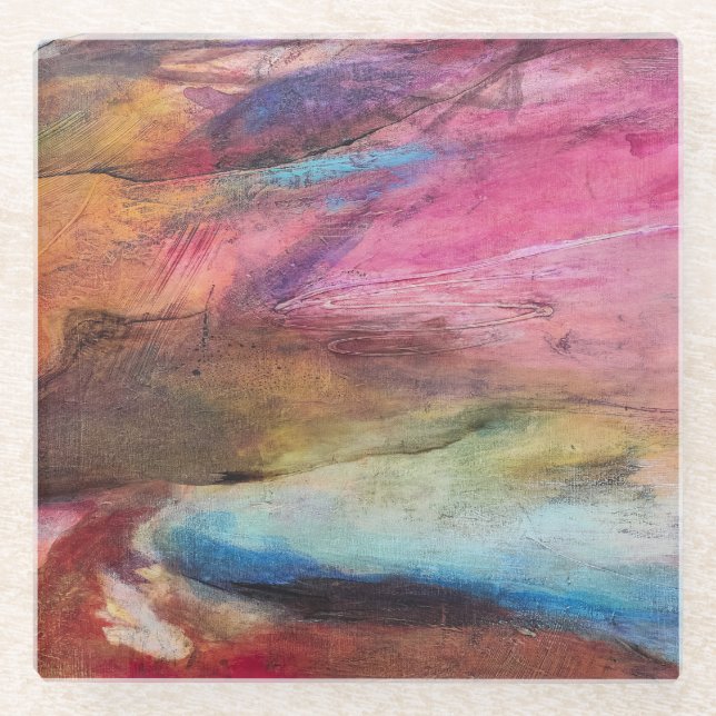Fuchsia Expression Glass Coaster (Front)