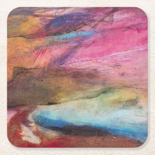 Fuchsia Expression Square Paper Coaster