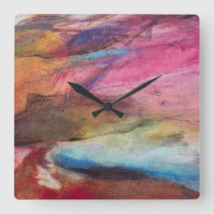 Fuchsia Expression Square Wall Clock