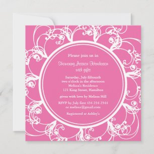Fuchsia Fancy Floral Bridal Shower Invite
