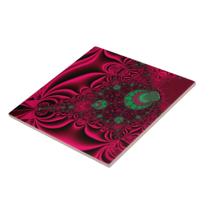 Fuchsia Fantasy Fractal Tile (Side)
