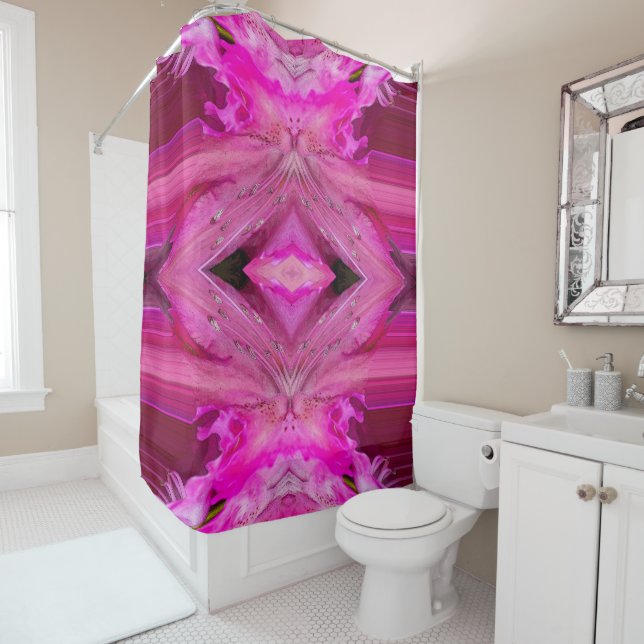 Fuchsia fantasy  shower curtain (In Situ)