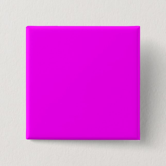 Fuchsia FF00FF Solid Colour Design 15 Cm Square Badge (Front)