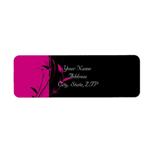 Fuchsia Filigree Wedding Return Address (Front)