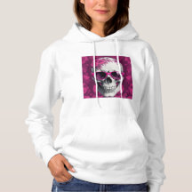 Fuchsia Floral 3D Dead Skull wearing sunglasses