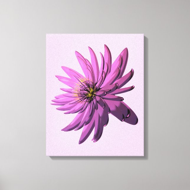 Fuchsia Floral Illustration Wrapped Canvas Art (Front)