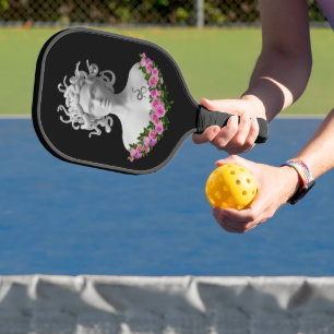 Fuchsia Floral Medusa Gorgon Greek Mythology Pickleball Paddle