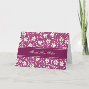 Fuchsia Floral Sister Thank You Maid of Honour