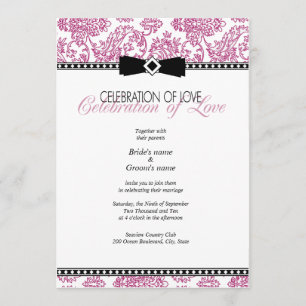 Fuchsia Floral Wedding Invitation