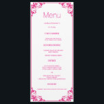 Fuchsia Flourish Wedding Dinner Menu Cards<br><div class="desc">Modern and elegant design printed Fuchsia Flourish Wedding Dinner Menu Cards that can be customised with your text. Check out the Graphic Art Design store for other products that match this design!</div>