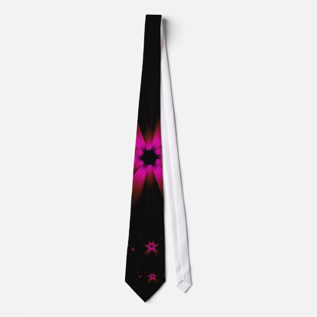 Fuchsia Flower Burst Tie (Front)