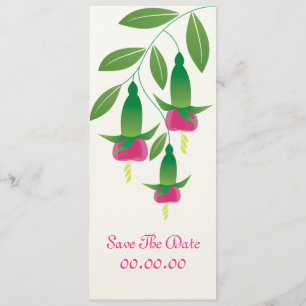 Fuchsia Flower Luxurious Save The Date Invitation