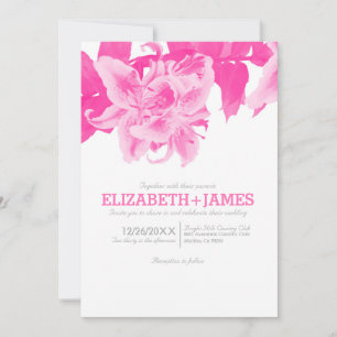 Fuchsia Flower Wedding Invitations