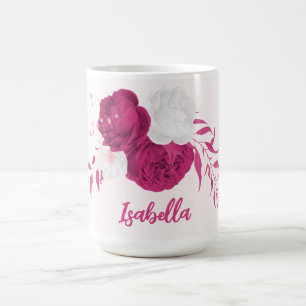fuchsia flowers botanical coffee mug