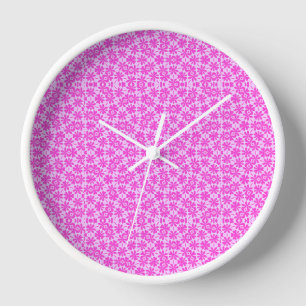 Fuchsia Flowers Clock