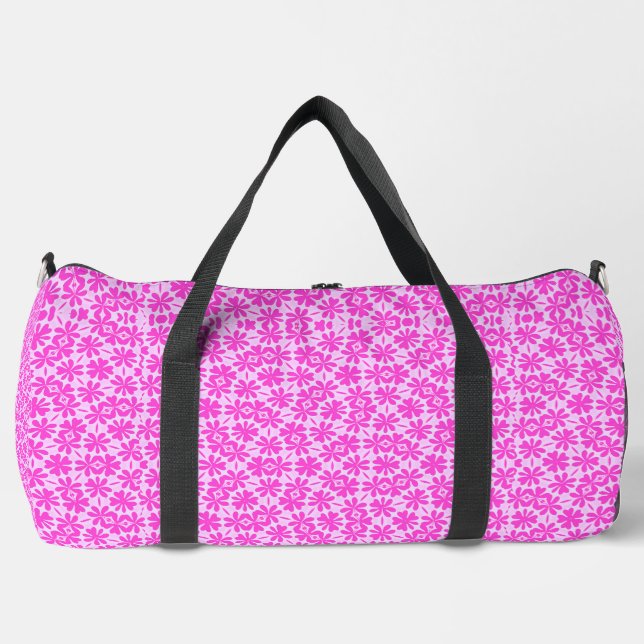 Fuchsia Flowers Duffle Bag (Front)