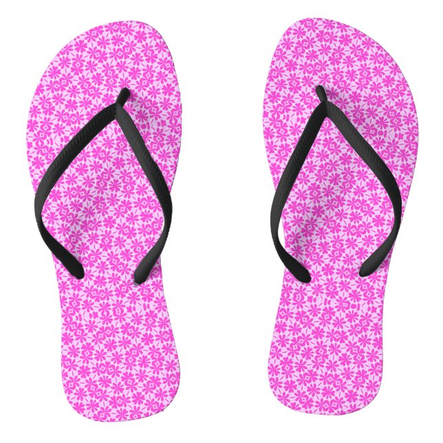Fuchsia Flowers Flip Flops (Footbed)