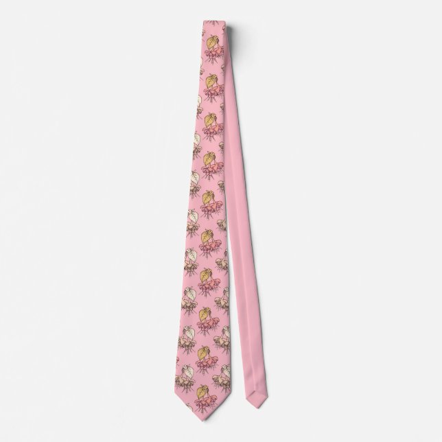 Fuchsia Flowers Rose Red Tie (Front)