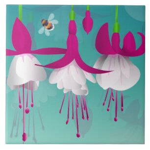 Fuchsia Flowers Tile