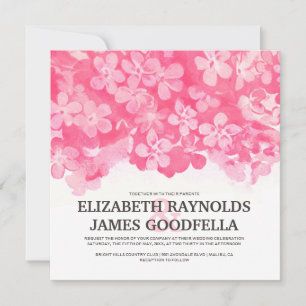 Fuchsia Flowers Wedding Invitations