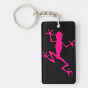 Fuchsia frog key ring