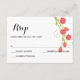 Fuchsia Garden Roses - RSVP Card