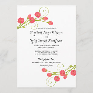 Fuchsia Garden Roses - wedding invitation