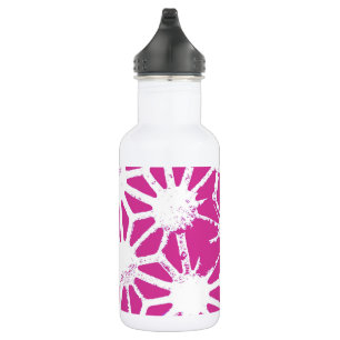 Fuchsia geometric pattern 532 ml water bottle