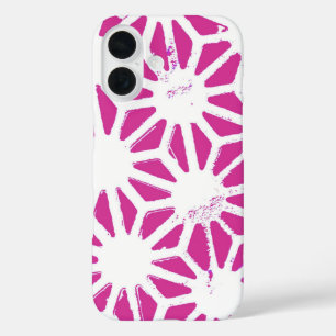 Fuchsia geometric pattern iPhone 16 case