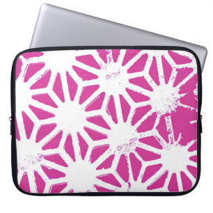 Fuchsia geometric pattern laptop sleeve