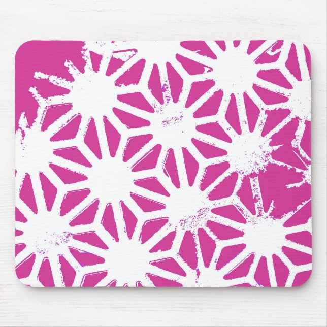 Fuchsia geometric pattern mouse mat (Front)